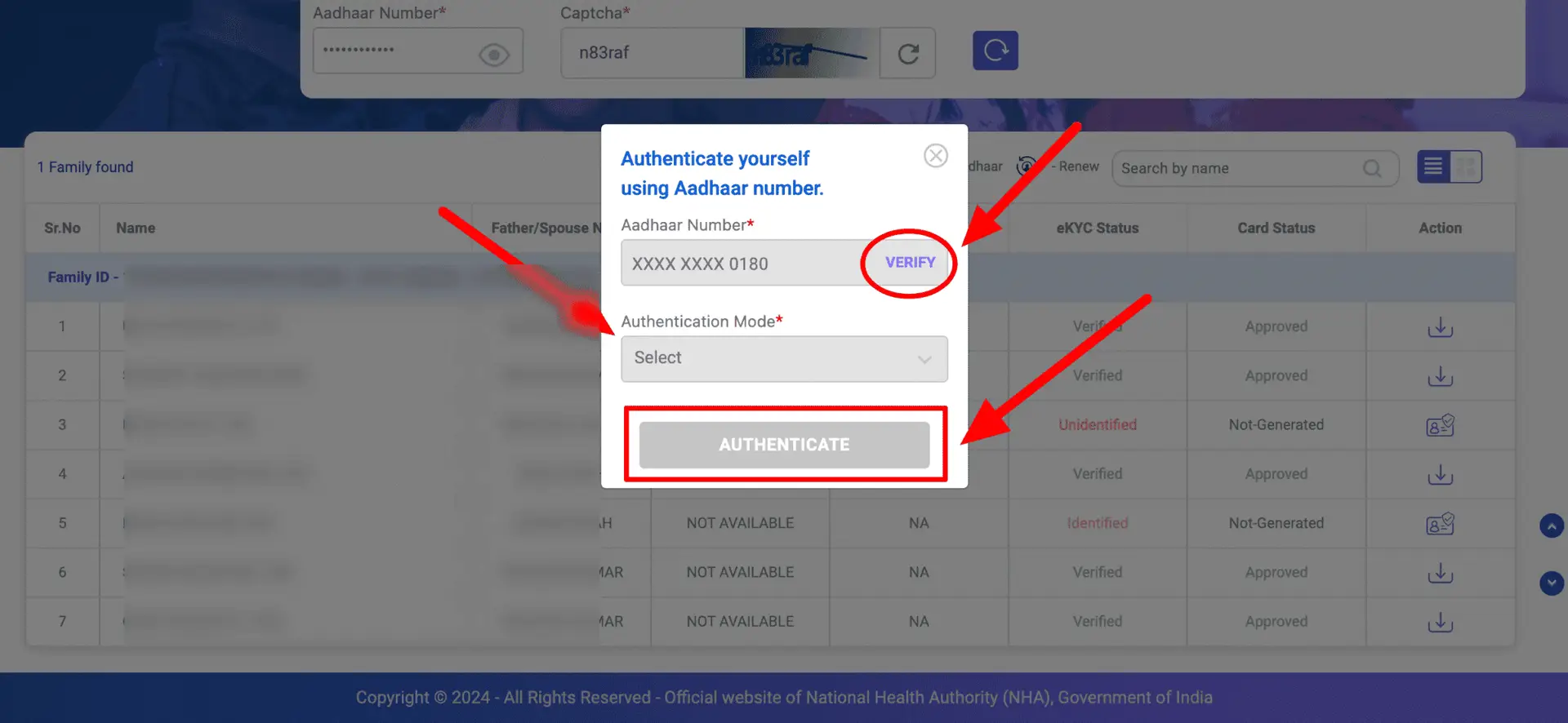 Ayushman Aadhaar Verification